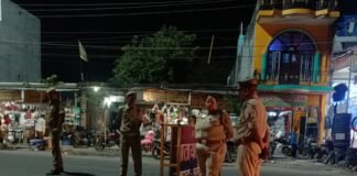 हनुमान तिराहा का एसपी ने किया भ्रमण